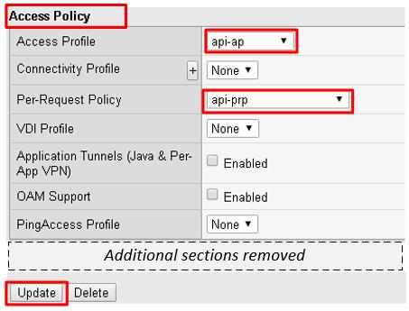 Change Per-Request Policy from None to api-prp and then