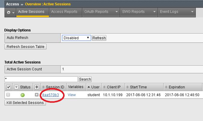 Examine the user session details under Access > Overview > Active Sessions. Click on the session ID for details. You can see that NTLM authentication was performed. 3.
