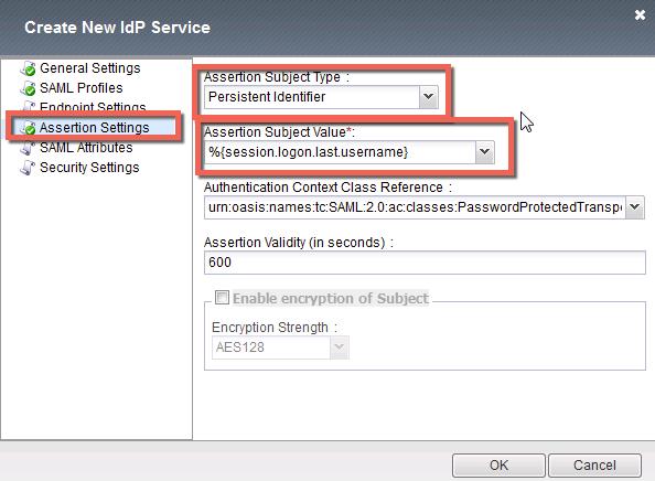 5. In the Create New SAML IdP Service dialog box, click SAML Attributes in the left navigation pane and click the Add button as shown 6.