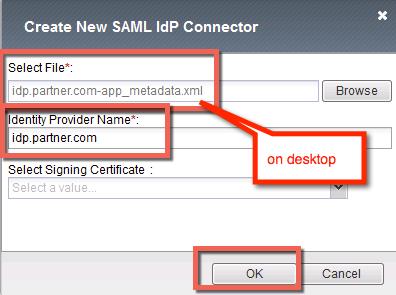 Note: The idp.partner.com-app_metadata.xml was created previously. Oftentimes, IdP providers will have a metadata file representing their IdP service.