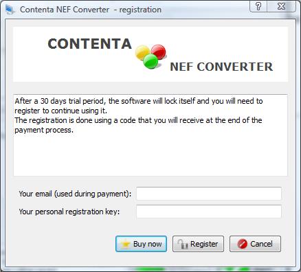 How to register? If you decide to buy Contenta NEF Converter (thanks!), go through the payment process and you should receive instantly a download link and your registration key.