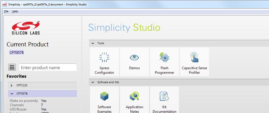 2.6.2 Step 2 Creating an Xpress Configurator Project Click on [Xpress Configurator] in Simplicity Studio to open the configuration tool. Figure 2.5.