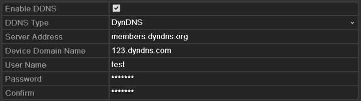 Note: The Server Address should be the IP address of the PC that runs IPServer. Figure 9.5 IPServer Settings Interface DynDNS: 1) Enter Server Address for DynDNS (e.g. members.dyndns.org).