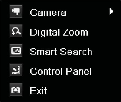 Figure 6. 32 Right-click Menu in All-day Playback Interface 3. You can click button to set the full screen as target searching area.