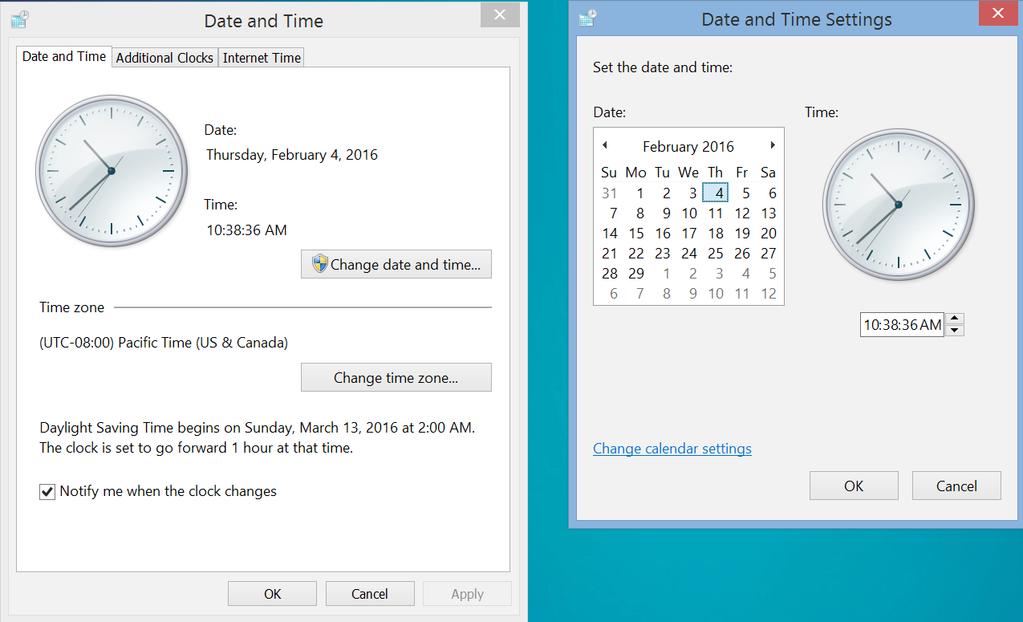 If the Time and Date are incorrect select Adjust to modify the time and date and click Ok to confirm changes.