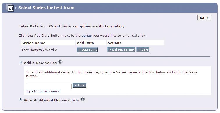 Click Save to finish. Labelling and adding a data series You will need to label a data series the first time you enter any data as the series name by default is called Series 1.