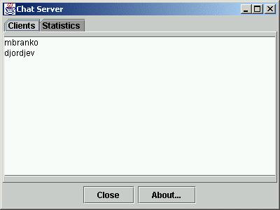 Zadatak servera je da poruke poslate od strane jednog klijenta prosledi do ostalih klijenata (ne i pošiljaocu).
