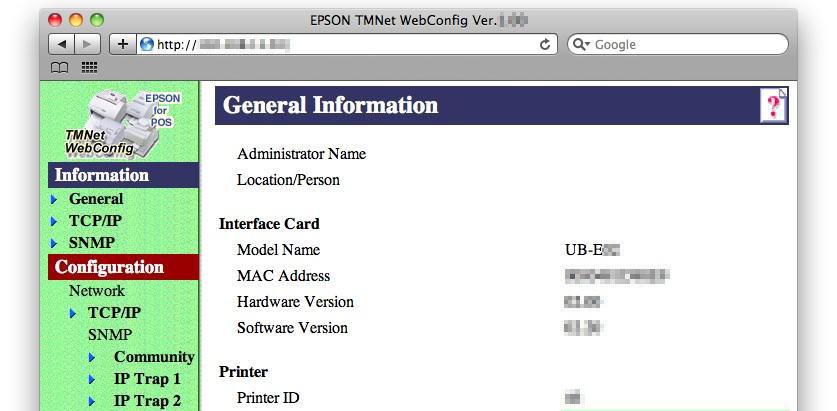 3 Click [TCP/IP] under Configuration. 4 The TCP/IP Setting screen appears.