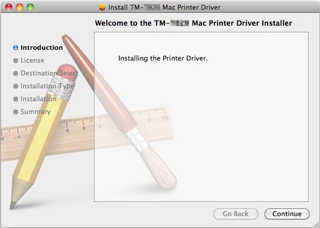 Chapter Installation Installation This chapter explains the procedures for installing and uninstalling the TM-T0 printer driver. The screens of Mac OS X 10.6 are shown in this chapter.