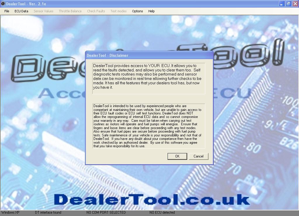 Run the DealerTool software.