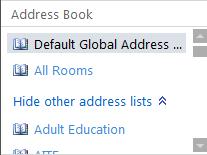 Then the other address lists will appear under this option.