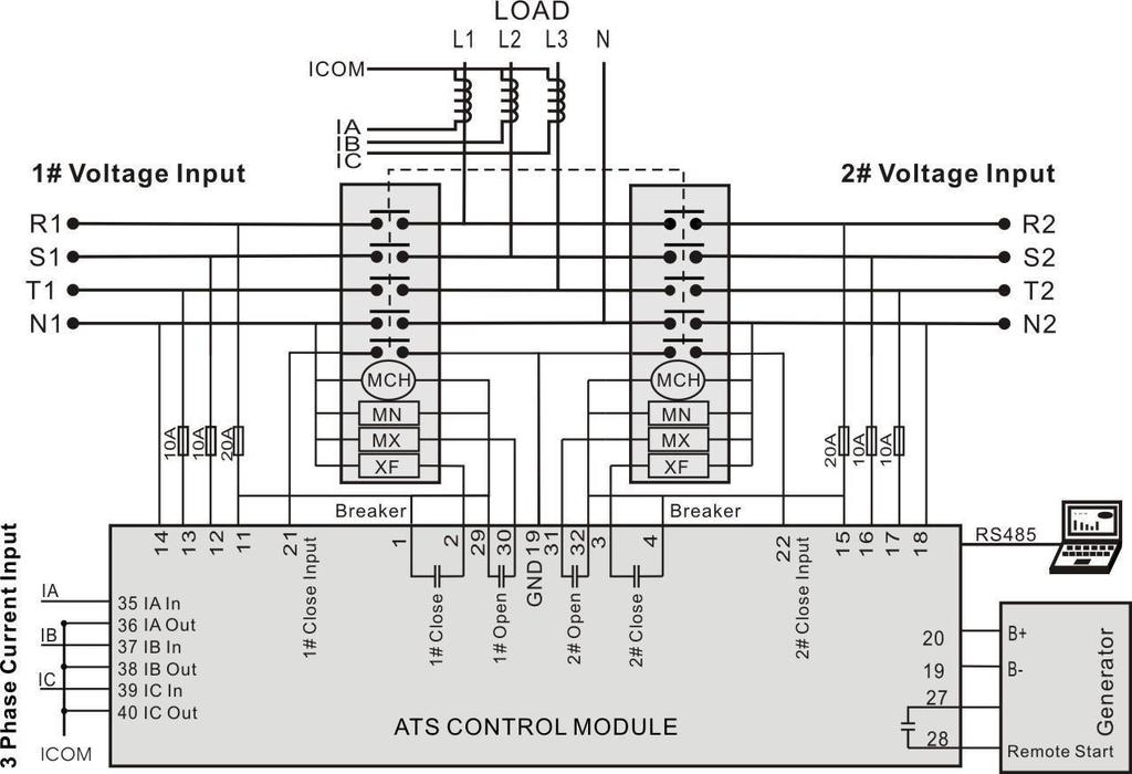 Breaker Wiring Diagram NOTE: All above are application diagrams of HAT600 series ATS controllers.