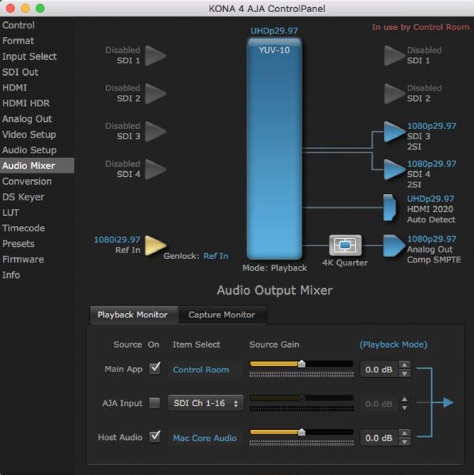 Audio Mixer Playback Monitor Mode Screen Figure 52.