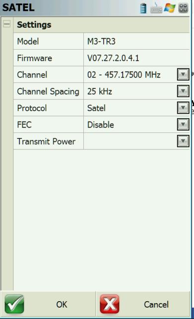 Port to RTCM 3 Select Setup Select the desired Channel number/frequency.