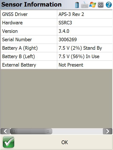 Additional Functions View levels for Battery A (Right) and Battery B (Left). In this example, Battery A has been depleted and is in Stand By.