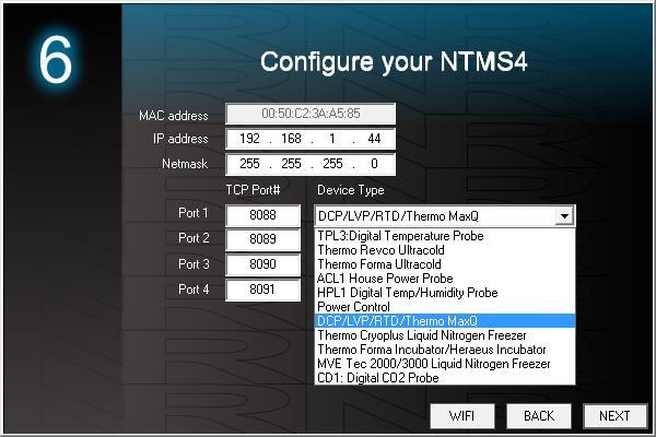4. Click NEXT to complete the NTMS configuration.
