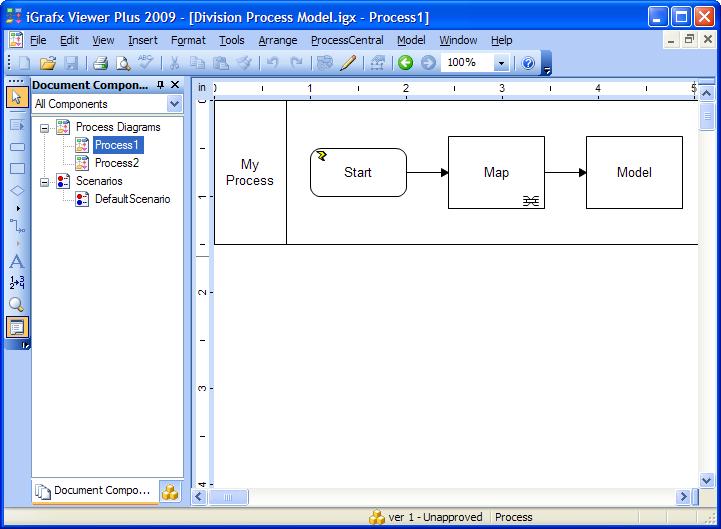 igrafx Viewer Interface igrafx Viewer has the same look and feel as igrafx file editors such as FlowCharter, Process, and Process for Six Sigma.