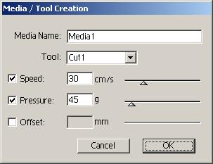 2 When adding a media, click Add button to display the Media/Tool Creation dialog.