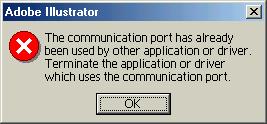 A communication port error occurs when plotting. The following error message appears as clicking Plot button during FineCut in use.