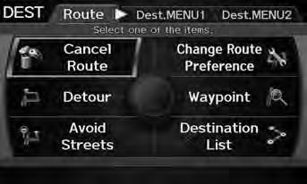 Changing Your Route Navigation H DEST/ROUTE button (when en route) This section describes how to alter your route, add an interim waypoint (pit stop), choose a different destination, cancel your