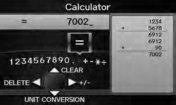 Calculator H INFO button Other Calculator Use the calculator to make basic calculations and to convert measurement units.