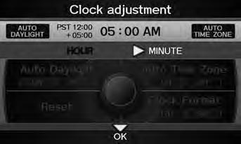 Clock Adjustment Adjust Time Adjust Time H INFO button Clock/Wallpaper Clock Adjustment Adjust Time