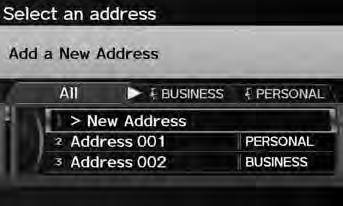 Entering a Destination Address Book Address Book H DEST/ROUTE button Address Book Select an address stored in your address book to use as the destination. 1.