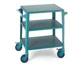 MOBILE servomobil 806 Transport 1 configuration with fixed shelves Standard model Powder-coated, RAL 5018, turquoise blue Anti-static model With anti-static surface coating and antistatic castors