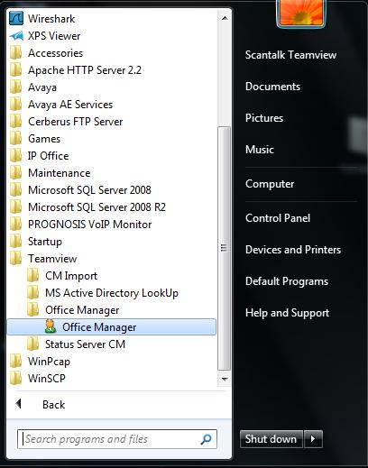 7.2. Administer ScanTalk TeamView Office Manager 7.2.1.