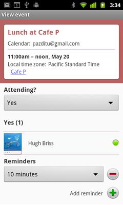 Calendar 173 Viewing event details You can view more information about an event in a number of ways, depending on the current view.