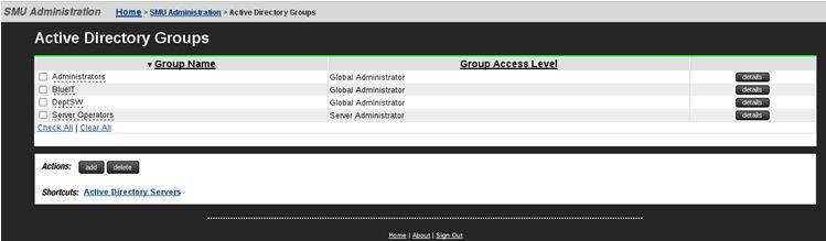 6. Click the details button in the right-hand column to view details of a previously defined group.