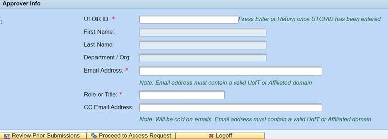 UTORecruit Access Request Form: Reference Sheet Navigation: https://ams-wd.utoronto.
