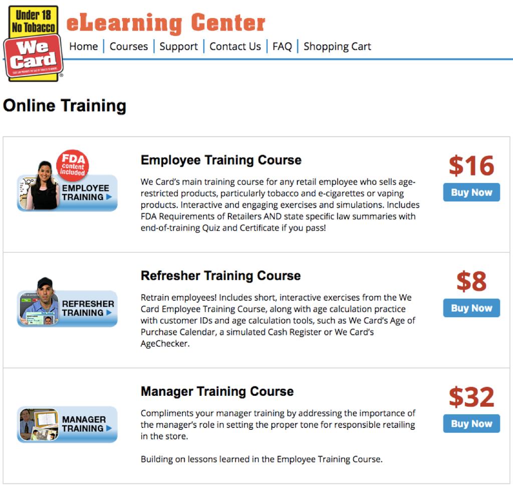Getting Started in We Card Training: The We Card elearning Center enables you to purchase training for yourself and/or your employees online using a credit card.