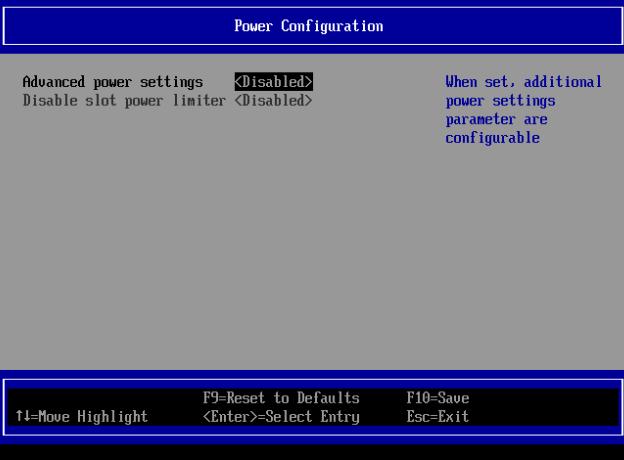 8.8 Power Configuration [ConnectX-5 Only] In the following menu, you can set advanced power settings: Advanced Power Settings Disable Slot Power Limiter Figure 21: Power Configuration Properties Menu