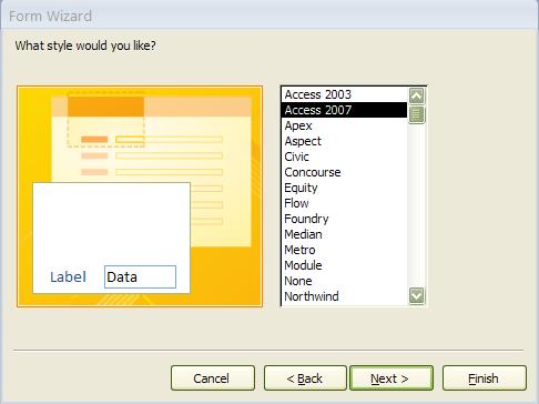 example, Open the form to view or enter information. 8. Click Finish. 9.