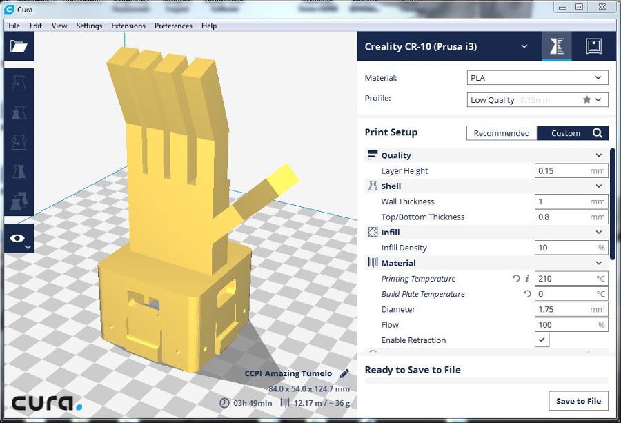 Step 18: Load up your favorite 3D Printing software and import your exported STL file from