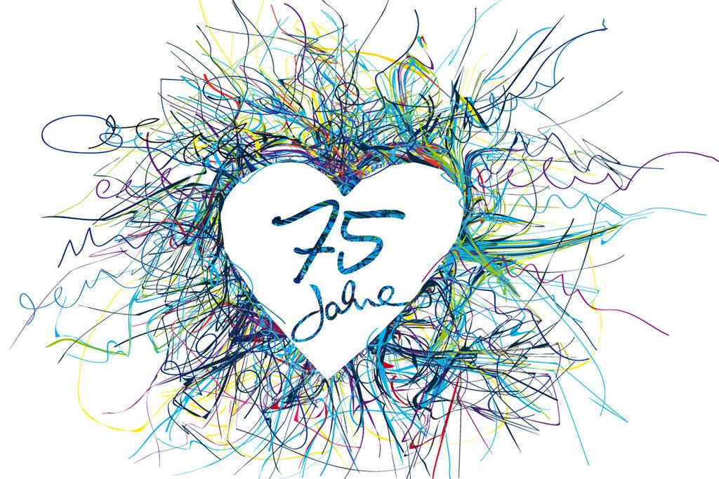 The love of writing was the inspiration for the design of the anniversary symbol.
