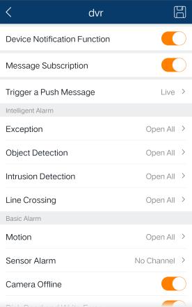 2.2.10 Notifications After you enable the device notification function