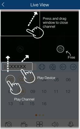 1) If the channel quantity is less than or equal to the current screen display mode, all channels of the device will be previewed in the current screen display mode.