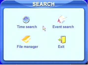 Fig 3.13 Search Menu Time search: STEP1 Enter Search configuration, select Time search.