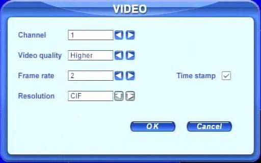 Fig 4.15 Network Video Configuration Video quality: network picture quality. Frame rate: it has 3 options, 1, 2 and 3 fps.
