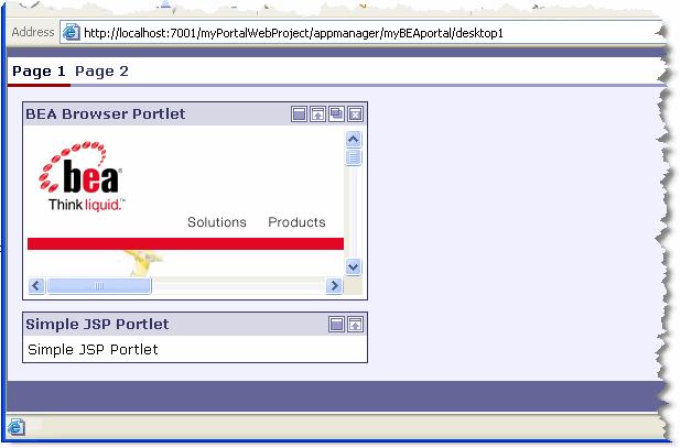 Tutorial Steps Figure 4-12 Desktop in Browser Showing Moved Portlets Create a New Page on the Desktop In this task, you