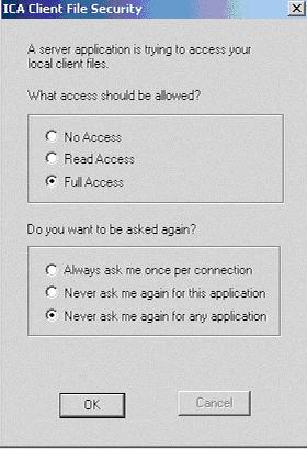 Step 1 Click Here Step 2 Click Here Step The first time you access an application on your desktop, you will receive a request asking how much access you would like to your local files.