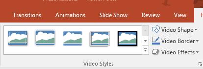 The Video Tools Format tab has everything you need to improve the look of your video.