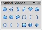 Clicking on the arrow next to the icon opens a floating toolbar with the relevant work tools.