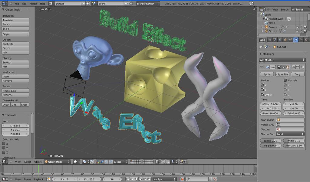 Chapter 1-Modifiers The Blender Interface Common Exercise Create a new file and call it Modifiers. Create a scene using any objects and materials you wish.