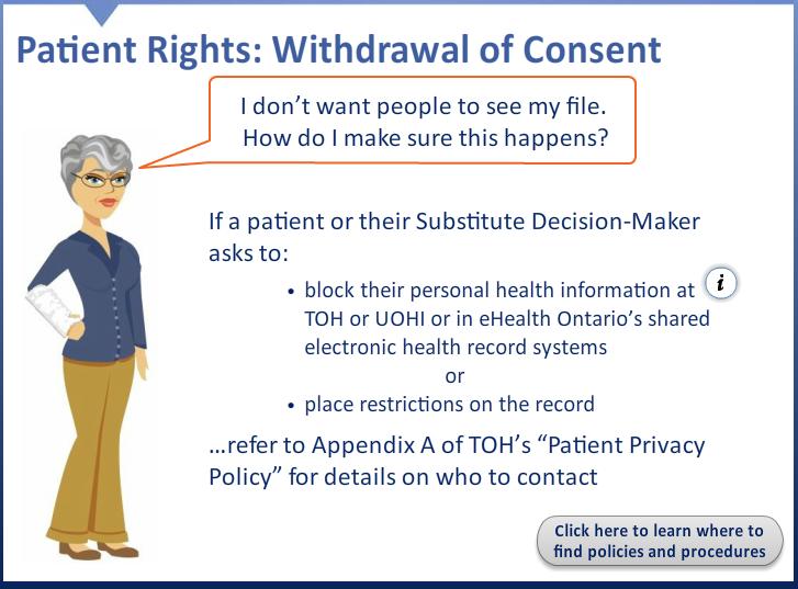 Consent: Under the law, health care organizations may rely on implied or express consent to view personal health information to provide individuals with care.