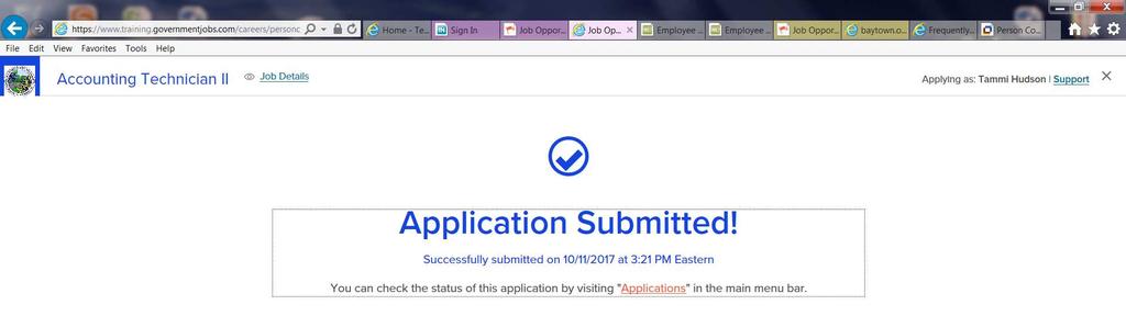 17 13. Application Submitted: Congratulations!
