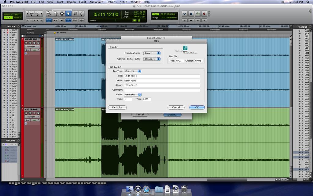 Pro Tools 101 - Exporting 2 Track MP3ʼs The MP3 window will open next.