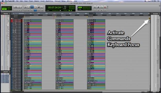 Pro Tools 101 - Commands Keyboard Focus The Commands Keyboard Focus activates all the great hot-keys that can perform a lot of Pro Tools functions without having to find them on a menu.